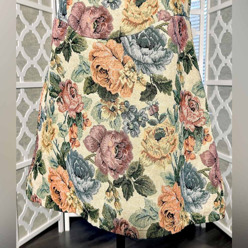 Floral Tapestry A-Line Dress in Multi - Picture 13 of 15